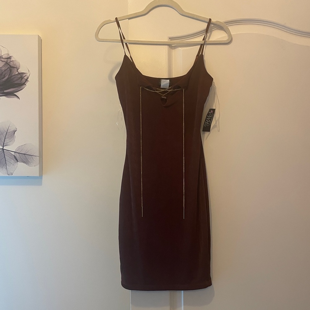Hot Miami Styles Chocolate Mini Dress